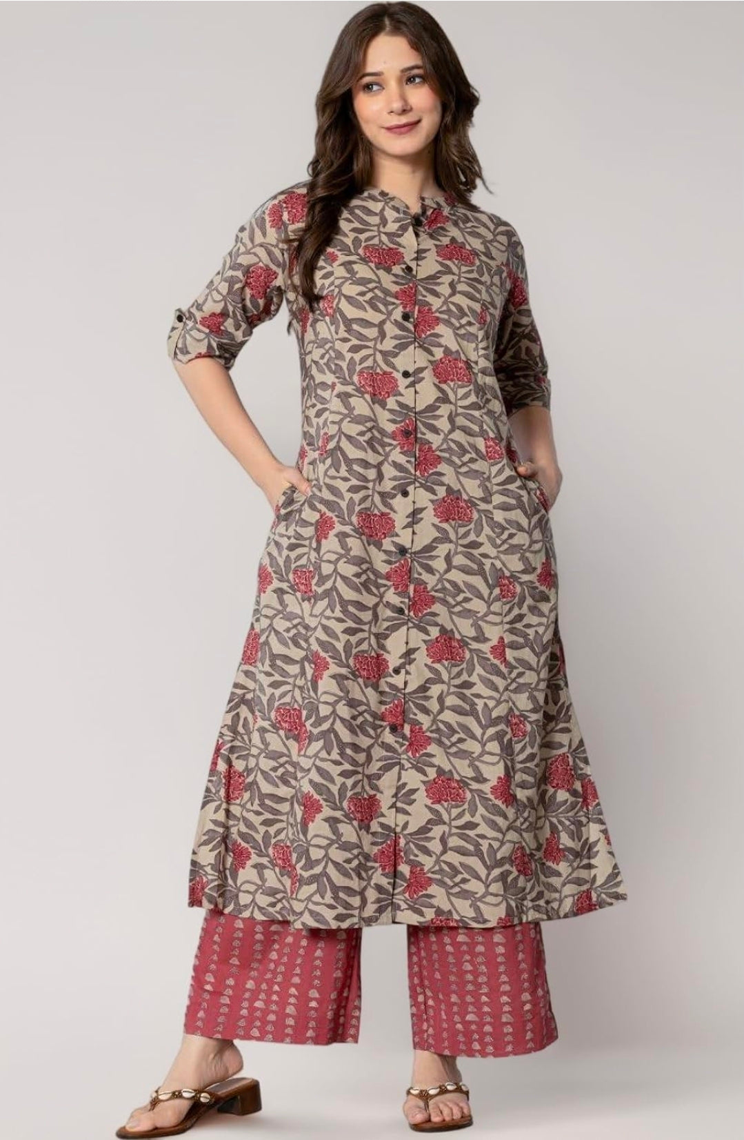 MeeSri Women Kurta with Palazzo Pant Set