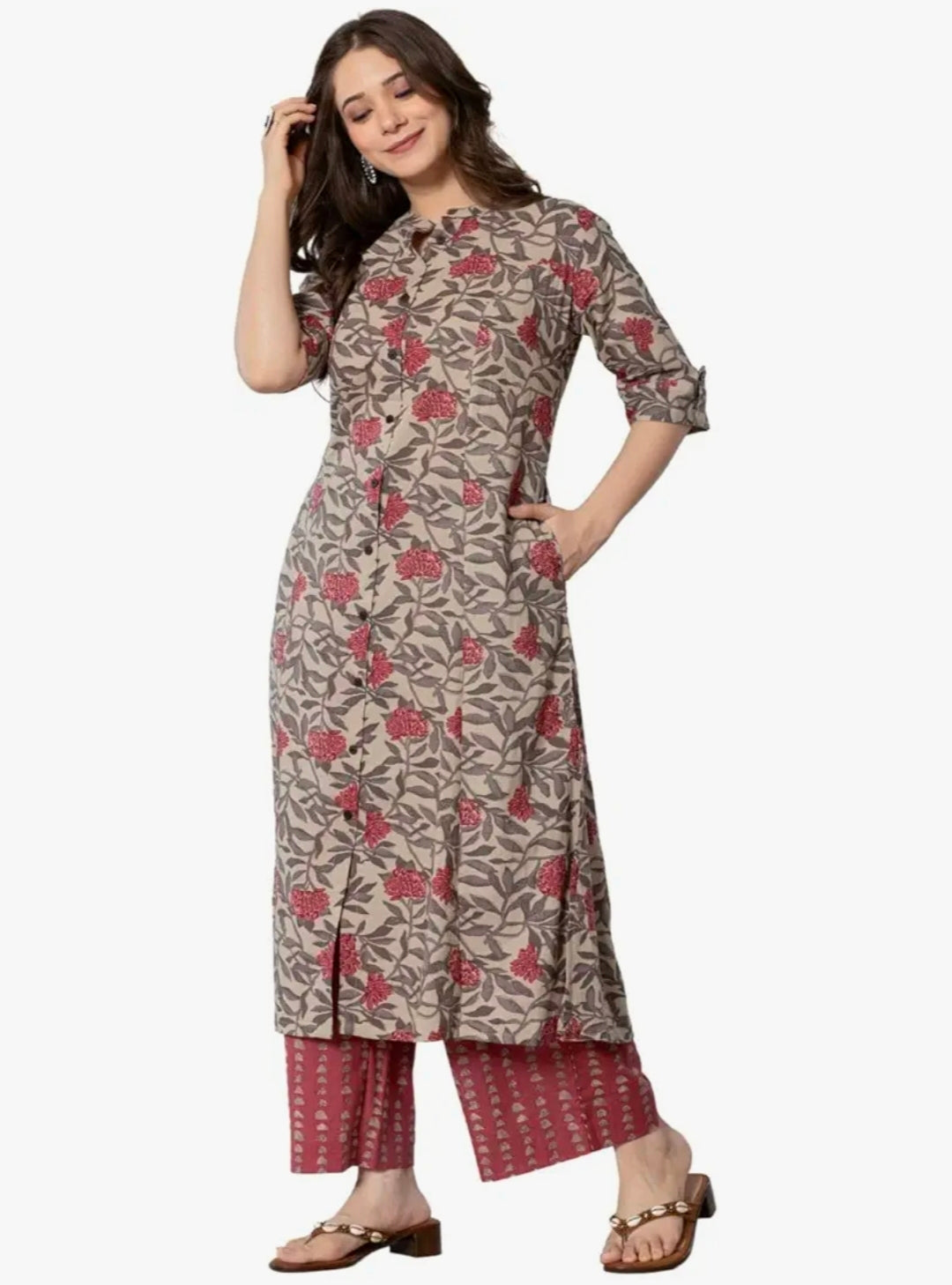 MeeSri Women Kurta with Palazzo Pant Set