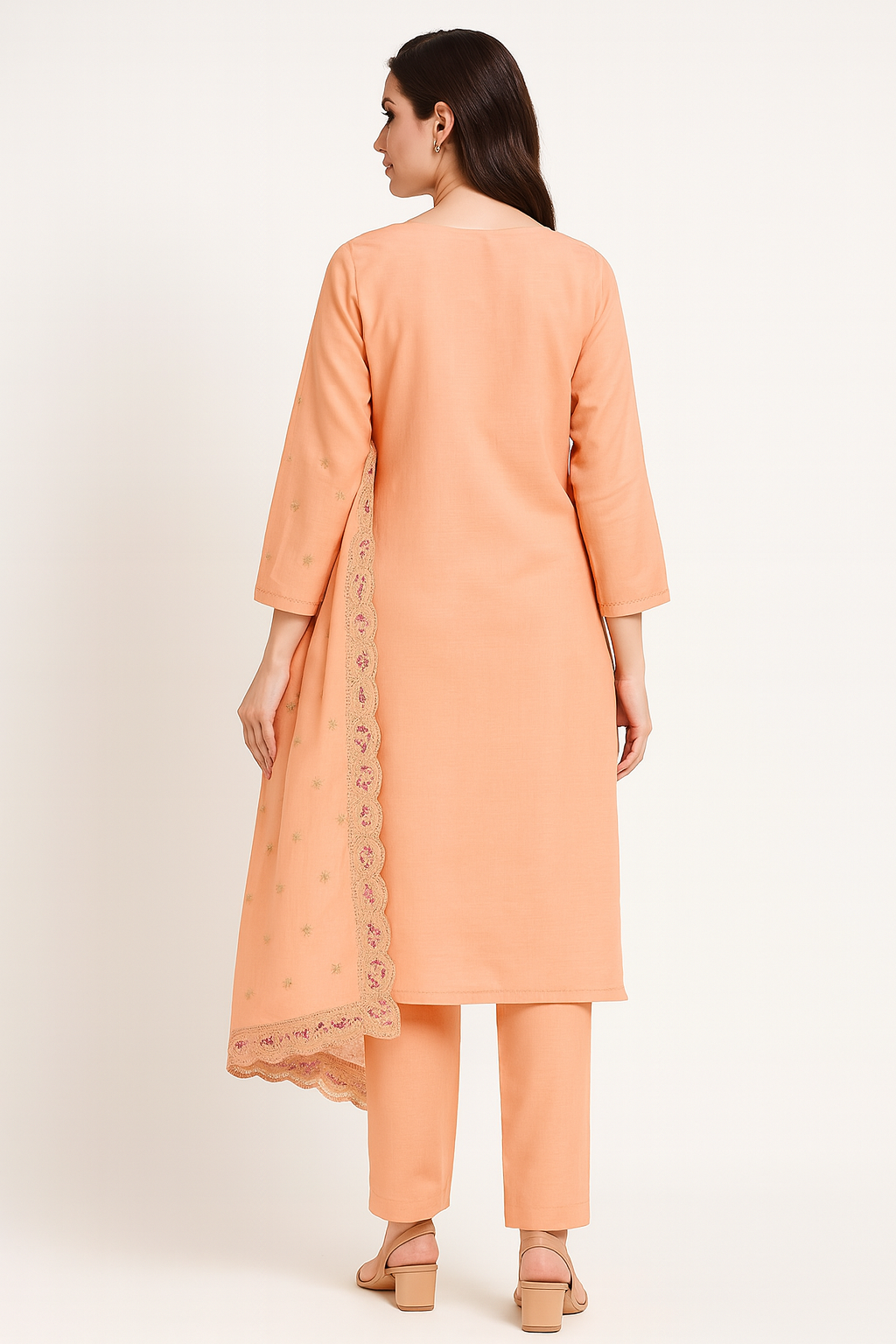 MeeSri Cotton Straight Suit Set with Dupatta | Readymade Kurti Palazoo Set | Cotton Kurta for Womens | 3 Pcs Set| All Size