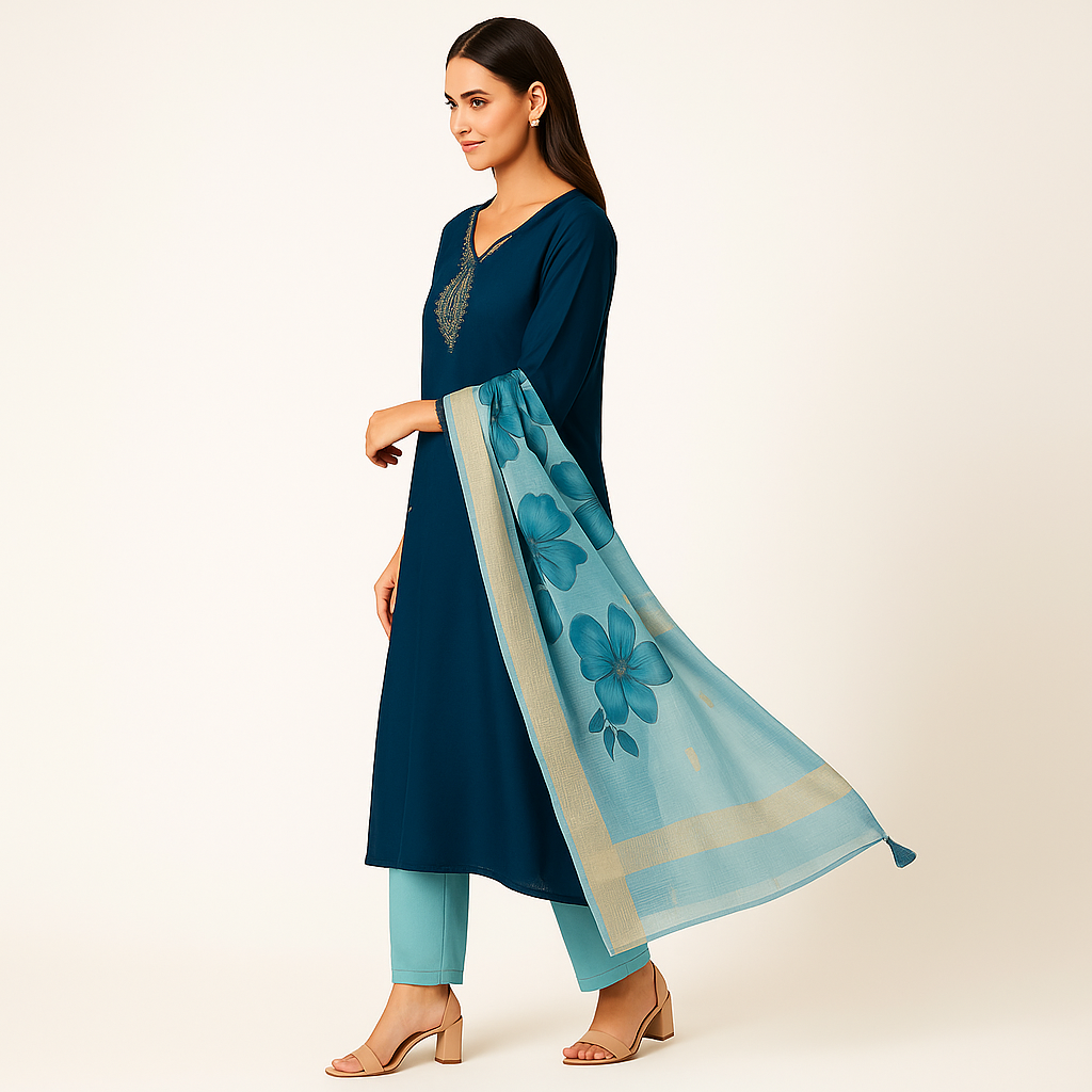 MeeSri Women Kurta with Pant and Dupatta