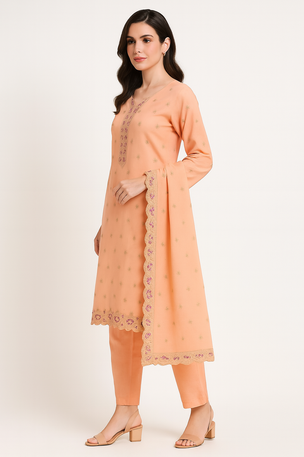 MeeSri Cotton Straight Suit Set with Dupatta | Readymade Kurti Palazoo Set | Cotton Kurta for Womens | 3 Pcs Set| All Size