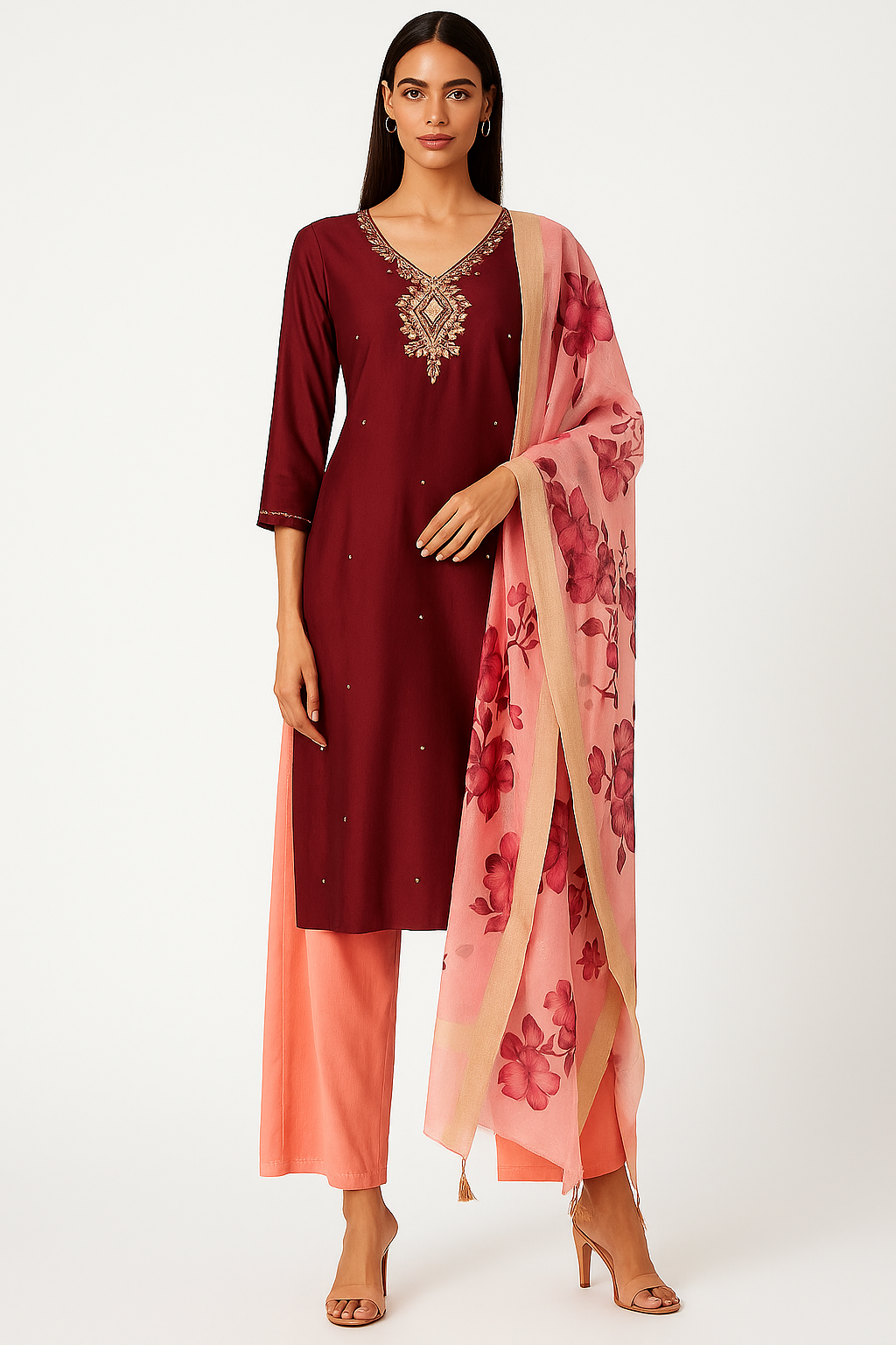 MeeSri Women Kurta with Pant and Dupatta